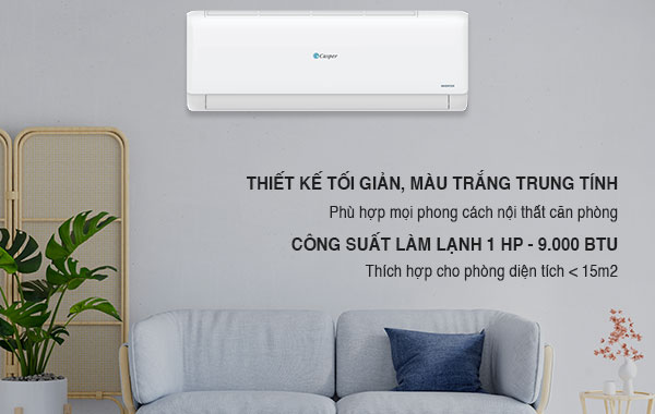 Thiết kế tối giản nhưng không kém phần sang trọng, công suất làm lạnh 1 HP